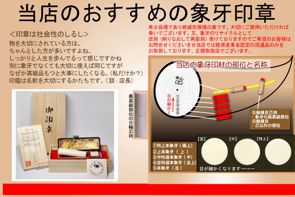 象牙印鑑(部位)